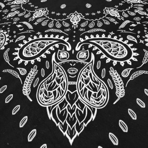 jersey bawełniany panel bandana biało czarna 85x85 cm