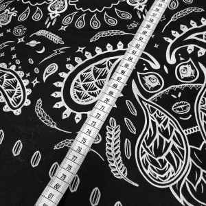 jersey bawelniany panel bandana czarno biały 85x180 cm