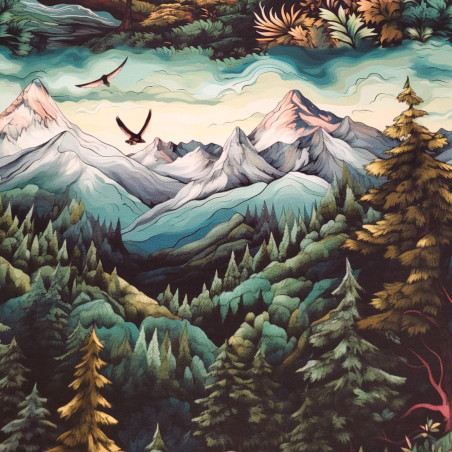 dresówka pętelka z  elastanem -pakiet mini hurtowy 5mb góry / las