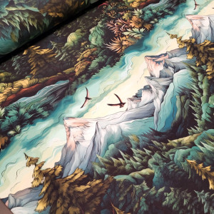 dresówka pętelka z  elastanem -pakiet mini hurtowy 5mb góry / las