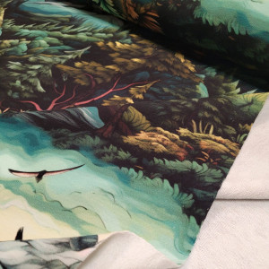 dresówka pętelka z  elastanem -pakiet mini hurtowy 5mb góry / las