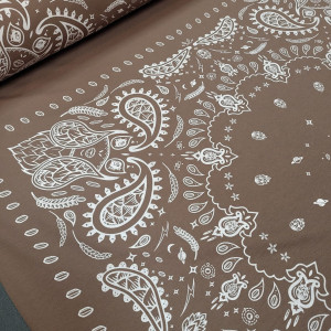 dresówka diagonal panel bandana cappucino biały 85x85 cm