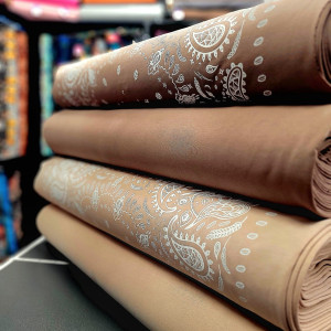 dresówka diagonal panel bandana cappucino biały 85x85 cm