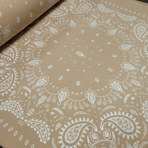 dresówka diagonal panel bandana beż biały 85x85 cm