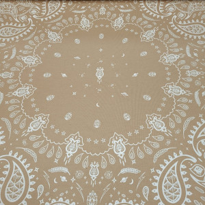 dresówka diagonal panel bandana beż biały 85x180 cm
