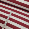jersey wiskozowy pasy  bordo ecrui 3na 2,5 cm