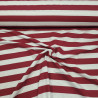 jersey wiskozowy pasy  bordo ecrui 3na 2,5 cm
