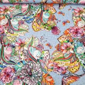 dresówka pętelka z elastanem 260g/m2 boho na jeansie
