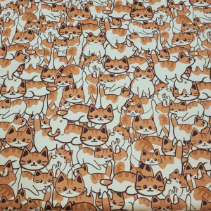 dresówka z elastanem 260g.m2 kot beżowy ala pusheen
