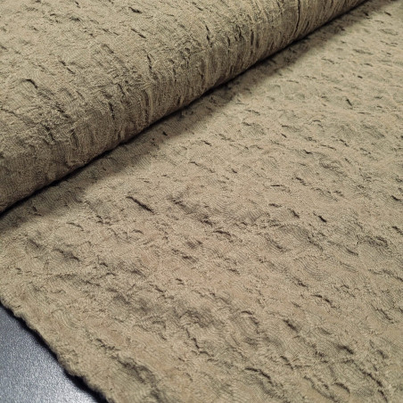 jersey bawełniany karbowany khaki