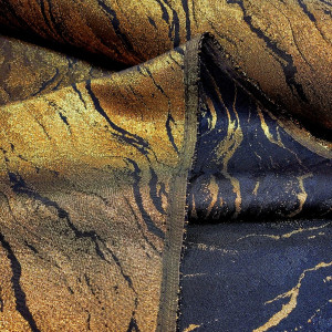 tkanina żakardowa ze złotą nitką marmur czarno-złoty