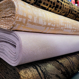 tkanina żakardowa ze złotą nitką marmur czarno-złoty