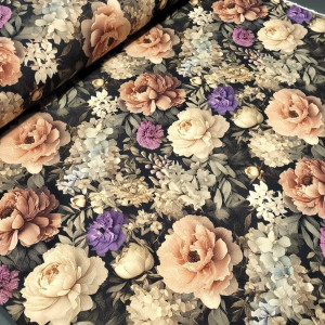 dresówka pętelka z elastanem 260g/m2 peonia hortensja