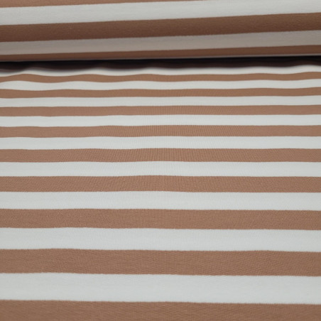 dresówka pętelka z elastanem 260g/m2 pasy mocca mouse