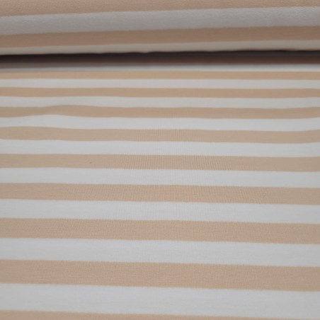 dresówka pętelka z elastanem 260g/m2 pasy beż