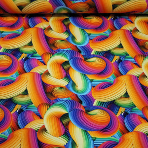 dresówka pętelka z elastanem 260g/m2 mazy tęczowe 2