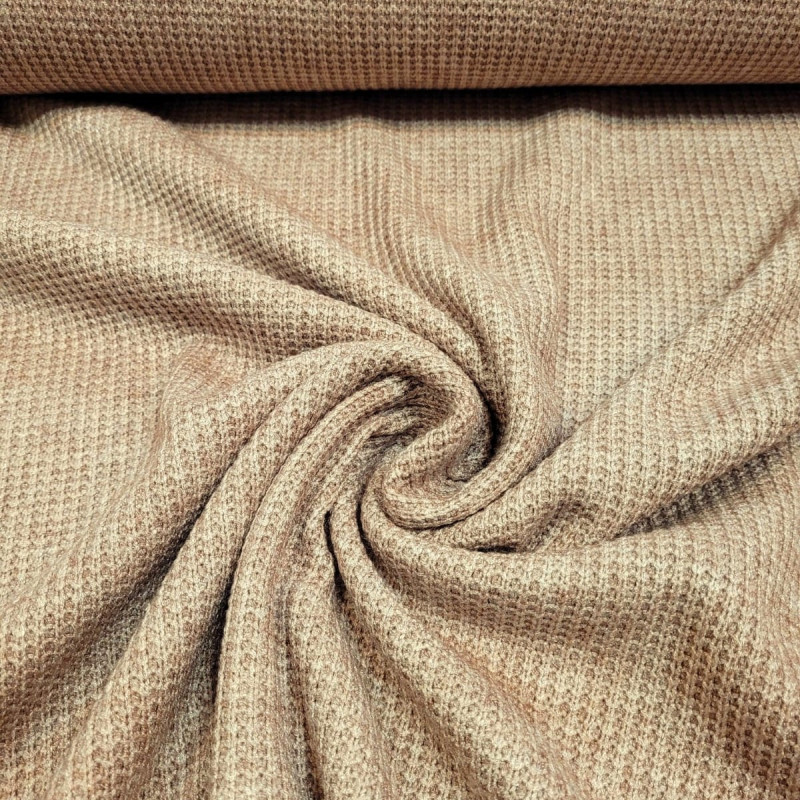Dzianina swetrowa wiskozowa wafelek beż