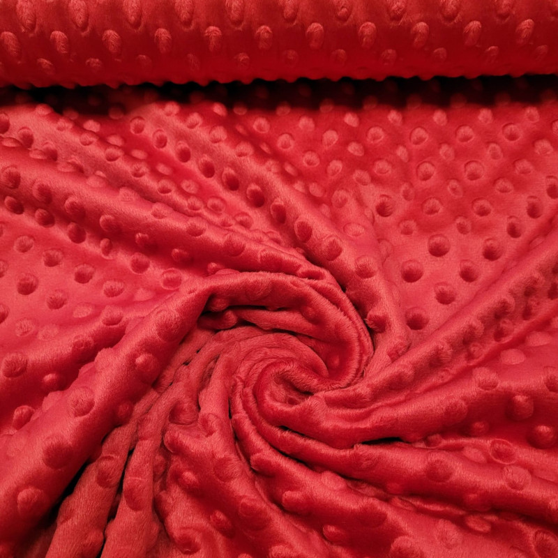 minky plush kropka czerwona red