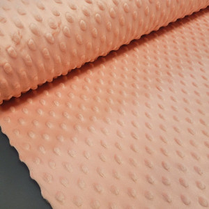 minky plush kropka róż blush pink