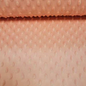 minky plush kropka róż blush pink