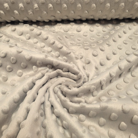 minky plush kropka szary grey